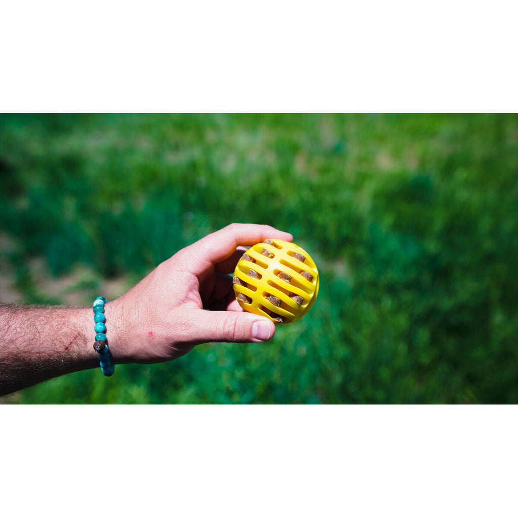 Lancia Palline per Cani Hunter Giallo Arancio Gomma Sfera