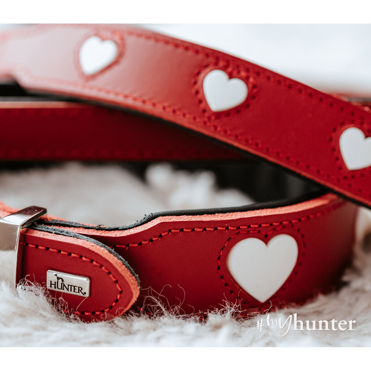 Collare per Cani Hunter Love Rosso XS 24-28 cm